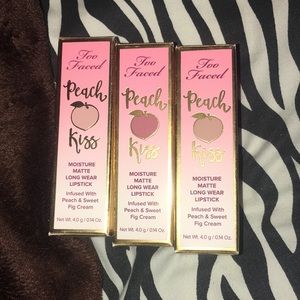 BNIB Never Swatched Too Faced Peach lipsticks